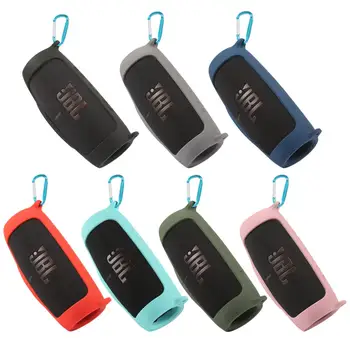 Nieuwe Bluetooth-Luidspreker hoes Zachte Silicone Huid van de Dekking Met Karabijnhaak voor Riem JBL Charge 5 Draadloze Bluetooth Speaker Bag