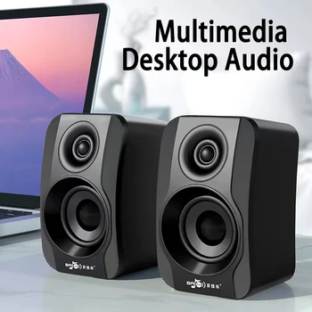 Nieuwe Computer Audio Kleine Stereo Speaker Desktop Notebook Thuis Bureaublad Vast Subwoofer USB Multimedia Spel Draagbare Luidspreker