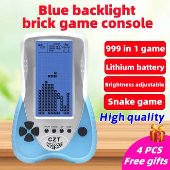 Nieuwe CZT verbeterde versie van big blue backlight baksteen game console spel snake ingebouwde 23 spel lithium batterij (inclusief) gratis cadeau