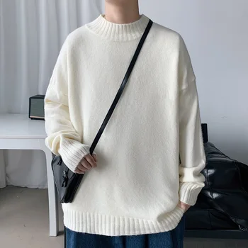 Nieuwe Koreaanse Stijl Mannen Turtleneck Truien Fashion Slim Fit Pullover Heren Casual Gebreide Pullovers Man Solide Turtleneck Truien