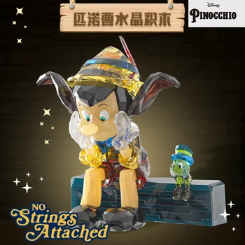 Nieuwe Originele Disney Pinocchio Lange Neus Cartoon Crystal Bouwstenen Stereo Tafel Decoratie Stukken Volwassen Speelgoed Trend Cadeau Meisje