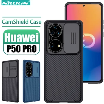 Nillkin voor Huawei P50 Pro Geval, CamShield Pro Geval met Dia-Camera Cover Protector Vaste PC+TPU Cover