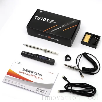 Originele TS101 Mini USB Elektrische soldeerbout met Instelbare Temperatuur Draagbare Digitale Soldeer Station B2 Tip 65W TS100 Upgrade