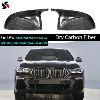 Oxhorn stijl Echt Droog Carbon Fiber Kant Deur Achteruitkijkspiegel afdekkappen Voor BMW X3 X4 X5 X6 X7 G01 G02 G05 G06 G07 G08 2019+
