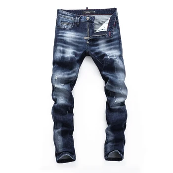 PLEINXPLEIN oorspronkelijke ontwerp man Stretch Schedels merk blue jeans heren slim denim broeken jeans broek rits nieuwe komen