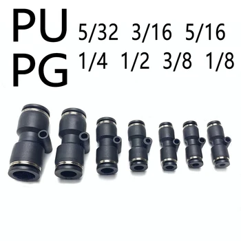 PU PG PUC Britse Pneumatische Quick Connector PU-Air Pijp 5/32 1/4 5/16 3/8 1/2 1/8 3/6 inch Slang Connector Recht Verloopstuk
