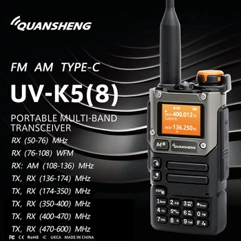 Quansheng UV-K5 (8) Walkie Talkie Draagbare Am Fm Twee Manier Radio Commutator Station Amateur Ham Draadloze Set Long Range Ontvanger