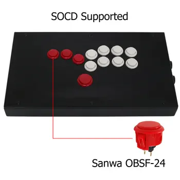 RAC-J800B Alle Knoppen Hitbox Stijl Arcade Joystick Strijd Stick Game Controller Voor de PS4/PS3/PC Sanwa OBSF-24 30