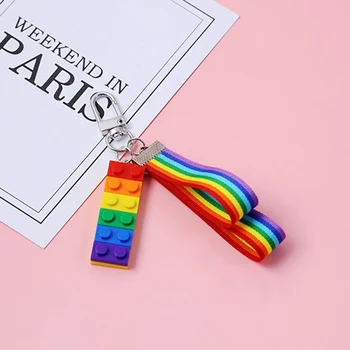 Rainbow Gebouw van Baksteen sleutelhanger Accessoires voor Vrouwen en Mannen, HOLEBI ' Homo-Lesbische Halsband Punk Sieraden Trots sleutelhanger Geschenken