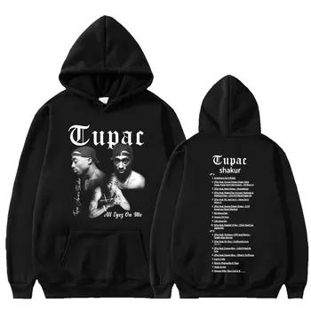 Rapper Tupac 2pac Print Hip Hop Hoodie Man Streetwear Vintage Sweatshirt Fashion Hoodies Mannen Vrouwen Oversized Fleece Trainingspak