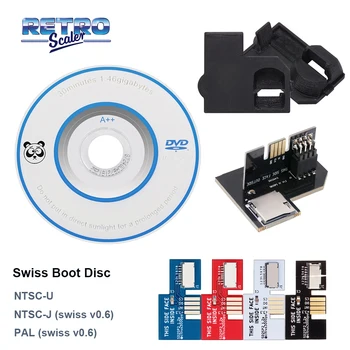 Retroscaler SD2SP2 TF-Kaart Adapter + Zwitserse Boot Disk Mini-DVD voor de Nintendo Gamecube NGC NTSC