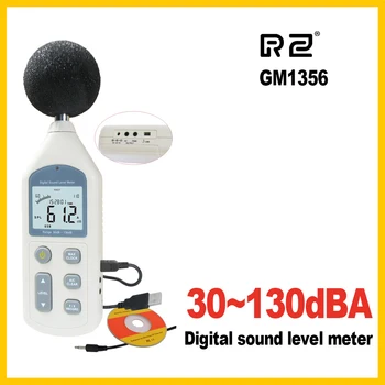 RZ Nieuwe Digitale geluidsniveaumeter Meter Ruis Tester GM1356 30-130 db LCD-EEN/C, SNEL/LANGZAAM dB scherm USB + Software