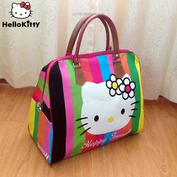 Sanrio Nieuwe Hello Kitty Cartoon Travel Bag Met Een Grote Capaciteit Handtas Draagbare Tas Korte Trip Travel Bag Vrouwen Trend Tote Bag