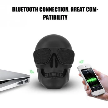 Schedel Luidspreker Draadloze Bluetooth-compatibele Draagbare Mini-Stereo Geluid met Verbeterde Bas Speaker 5W Muziek Speler Skull Vorm Luidspreker