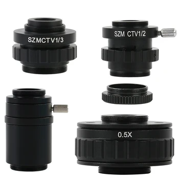 SCM CTV 1/2 1/3 1X 0,3 X 0,5 X Adapter C-mount Lens + C CS Simul Focal Ring Trinoculaire stereomicroscoop HDMI-VGA-USB-Video-Camera