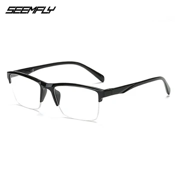 Seemfly Ultralight Vierkante Half-Frame Leesbril Presbyopic Brillen Mannen Vrouwen +0.75 1 1.25 1.5 1.75 2 2.25 2.5 3