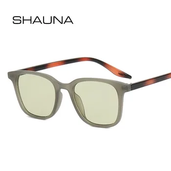 SHAUNA Ultra licht Retro Vierkante Zonnebril Ins Populaire Contrast Kleur Matte Verloop Tinten UV400