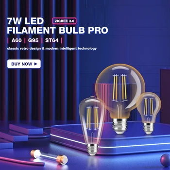 Smart LED Gloeilamp Zigbee Dimbare ST64/A60/G95 7W Pro Retro Gloeilampen en LED-Lamp E27 Voor Binnen Decoratieve Verlichting