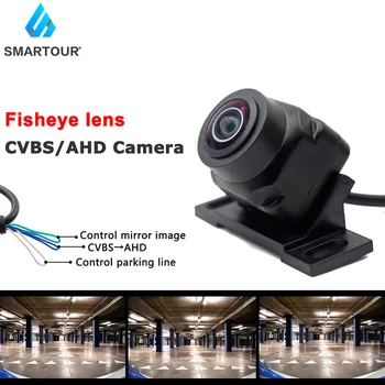 SMARTOUR AHD 720P 170 Graden Fisheye Verstelbare Auto Voorkant Omgekeerde Back-up van de achteruitkijkcamera Voor een Voertuig Android DVD AHD Monitor