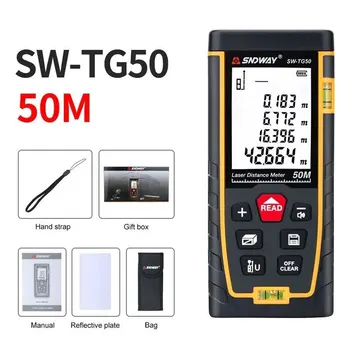 SNDWAY TG50 50M Laser Afstand Meter Meetzoeker Tape Range Finder Bouwen, Meten Apparaat Heerser Test Tool