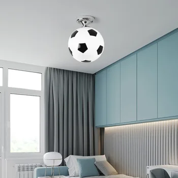 Soccer Ball LED Plafond Verlichting 220V E27 Voetbal Bar van de Club Plafond Lamp Creative Kids Boy ' s Slaapkamer Decoratie lichtpunt