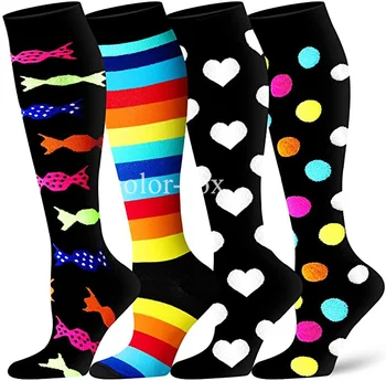 Sport Socks Running Compression Socks voor Medische behandeling van Spataderen, Oedeem, Diabetes Zwangerschap Vrouwen Vlucht Reizen Compressie Sokken