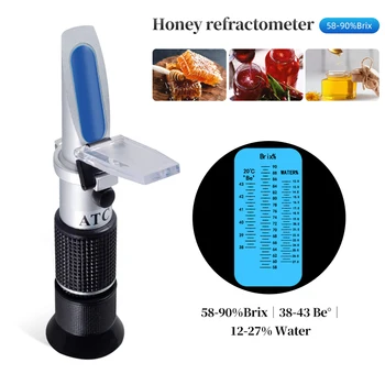 Suiker Refractometer 58-92% Honing met een Brix-Concentratie Meter Handheld Bijenteelt Refractometer met ATC