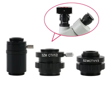 SZMCTV 1/2 1/3 1/1 Microscoop Camera Adapter 28mm Tot en met C-mount Simul Focal Trinoculaire stereomicroscoop Adapter