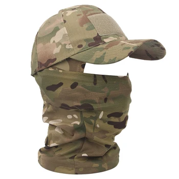 Tactical Camouflage Masker, Hoed voor de mannen Baseball Cap Mutsen Leger Skullies Unisex Hip Hop Gebreide Cap Elastische Outdoor Cap