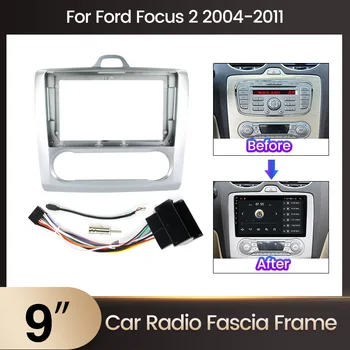 TomoStrong Auto Radio Dashboard Frame Voor Ford Focus 2 2004 - 2011 Automatisch / Handmatig Auto Video Paneel Frame Netsnoer CANBUS