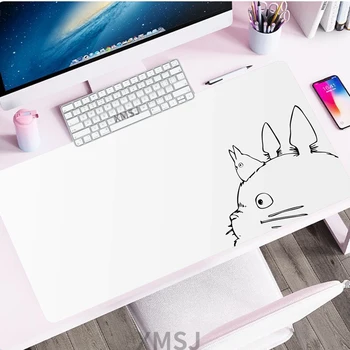 Totoro Anime Mouse Pad Witte onderlegger PC Gamer Accessoires Grote Touchpad Toetsenbord Non-Slip Office Desktop Laptop Mouse Pad Xxl
