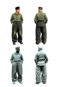 [tuskmodel] 1 35 schaal model in hars figuren kit WO2 duitse soldaten tiger tank E068