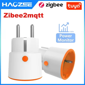 Tuya Smart Zigbee 3.0 Stekker 16A EU Outlet 3680W Meter Afstandsbediening Werken Met Tuya Hub Zigbee2mqtt en Huis-Assistent