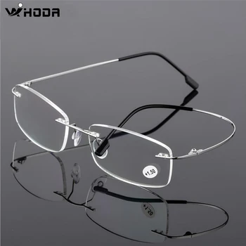 Unisex Titanium Legering Randloze leesbril , Vrouwen in Hoge Definitie Anti-Vermoeidheid Ultralight Frameless Presbyopie Bril R859