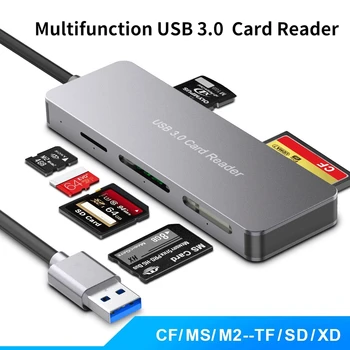 USB 3.0-Kaartlezer (SD Micro SD TF CF MS XD Compact Flash, Smart Memory Card Adapter voor Laptop Multifuntion CF Card Reader