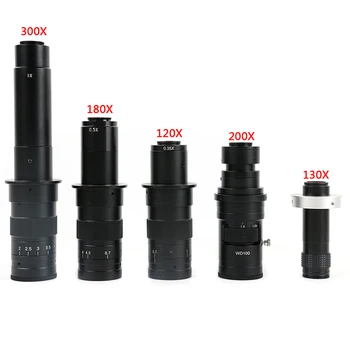 Verstelbare 180X 120 X 300 X 200 X 130X Zoom, C-mount Lens 0,7 X~4,5 X Vergroting, 25mm Voor HDMI-USB-Industrie Video Microscoop Camera
