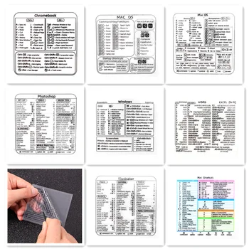 Voor Apple Mac Referentie Toetsenbord PC Desktap Computer Snelkoppeling Lijm en Duidelijke Sticker Voor PS Woord Snelle Referentie Toetsenbord Gids