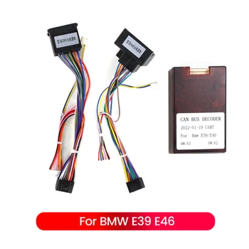 Voor BMW E46 E39 E53 X5 M3 Bedrading Adapter 16Pin voedingskabel met Canbus Vak Decoder Android autoradio Speler Accessoires