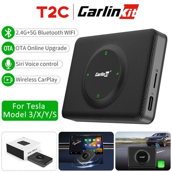 Voor de Tesla Model 3 X Y S Carlinkit CarPlay Dongle T2C Draadloze CarPlay Auto Activator WiFi-Bluetooth-Adapter voor iPhone/iOS