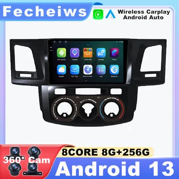 Voor Toyota Fortuner Hilux Handleiding LHD 2005 - 2014 Android 13 autoradio GPS Multimedia Video Stereo-Navi-Speler QLED Bluetooth 4G