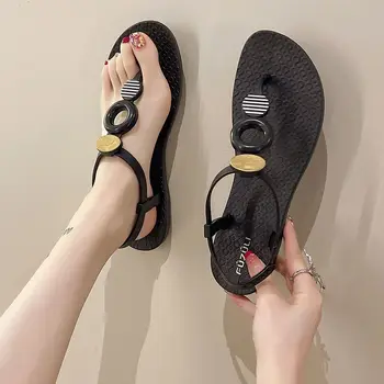 Vrouwen Schoenen met Lage Hakken de Zomer van 2023 Plastic Schoenen teenslippers Zwart Sandalen voor de Vrouw Pvc Comfort Vip Chique en Elegante H