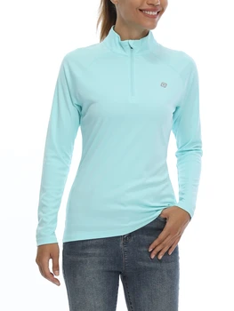 Vrouwen UPF50+ Raglan Lange Mouwen UV-Bescherming tegen de Zon Shirts Snel Droog Golf Shirt Outdoor T-Shirt voor de Visserij hardlooptraining