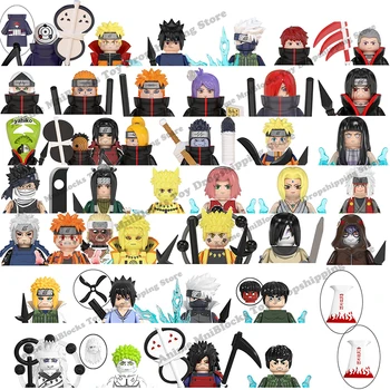 WM6105 WM6106 WM6107 WM6108 WM6109 Naruto blokken anime bakstenen Sasuke Kakashi mini actie speelgoedfiguren Monteren speelgoed van de kinderen geschenken