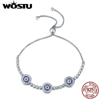 WOSTU Top te Koop van het Merk Luxe 100% 925 Sterling Zilver Samsara Eye Armband Voor Vrouwen, Mannen, mooie Sieraden Cadeau CQB002