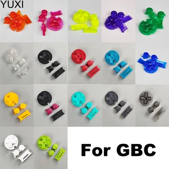 YUXI 1Set Voor GBC Knop en Accessoire Vervanging Knoppen Schakelen de D-Pad Gamboy AANGEPASTE KNOPPEN Ccolor