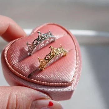 Zilver Vergulde Kroon Ringen Voor Vrouwen Princess Crown Ringen Meisjes Bruiloft Mode-Sieraden-Accessoires Anneliese ' s Ring Geschenken