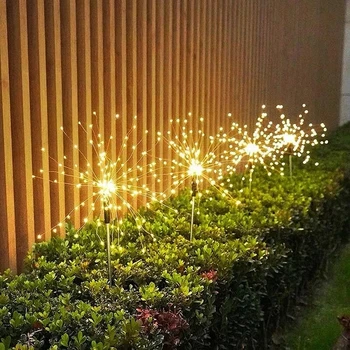 Zonne-Vuurwerk Lamp Outdoor Solar Verlichting LED Full Sky Star koperdraad Gekleurd Licht String voor Tuin, Balkon Decora