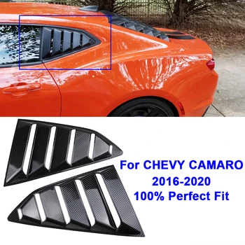 Zwart/Glanzend/Carbon Achter zijruit Ventilatieroosters Fiber Spoiler Paneel Geschikt voor Chevrolet Chevy Camaro 2016-22 ABS Stickers 2 stuks/set